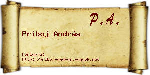 Priboj András névjegykártya